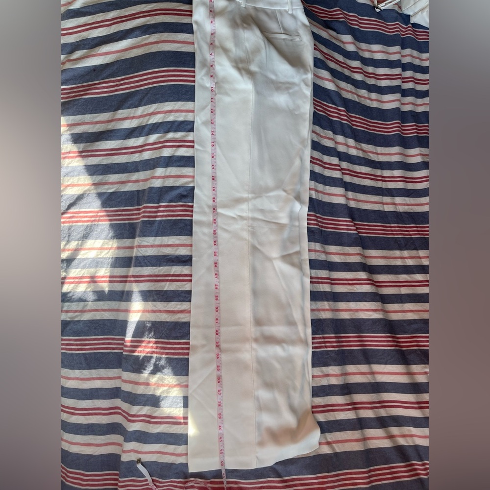 NWT Zara Crisp White Flared Pants size SMALL high waisted elegant and comfy - Picture 8 of 8